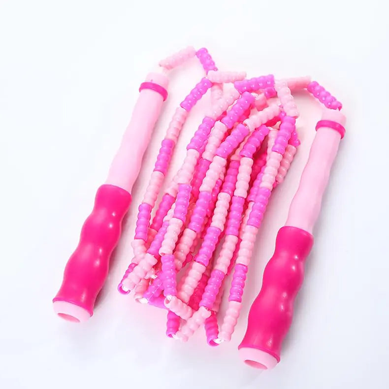 Soft Beaded Jump Rope – Adjustable Tangle-Free Skipping Rope (Pink)